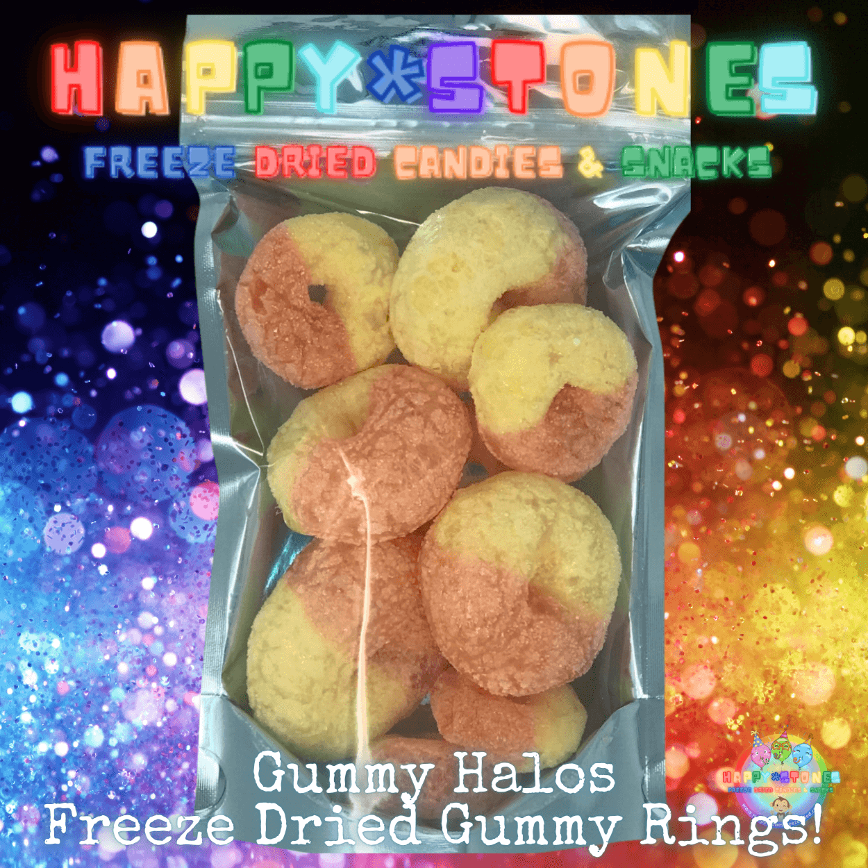 Freeze Dried Peach Rings Gummy Candy Gummy Halos