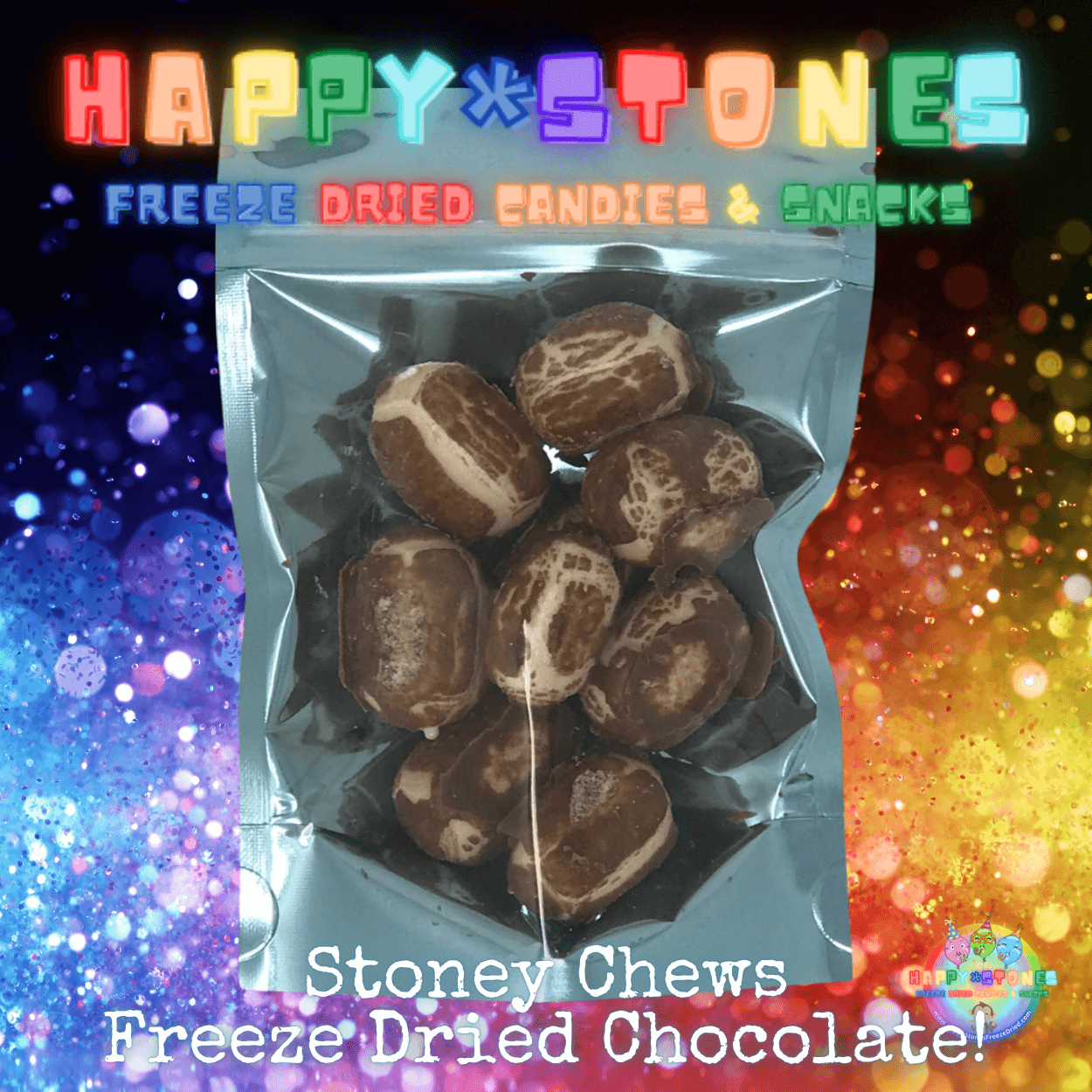 Freeze Dried Chocolate Nougat Candy Mini Vanilla Stoney Chews