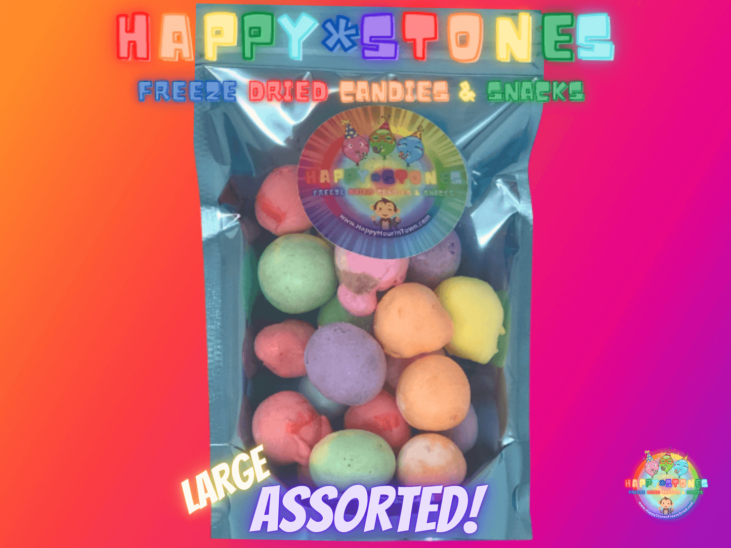Freeze Dried Salt Water Taffy Candy You Can Eat With Braces - Assorted Flavors Big Top Stones