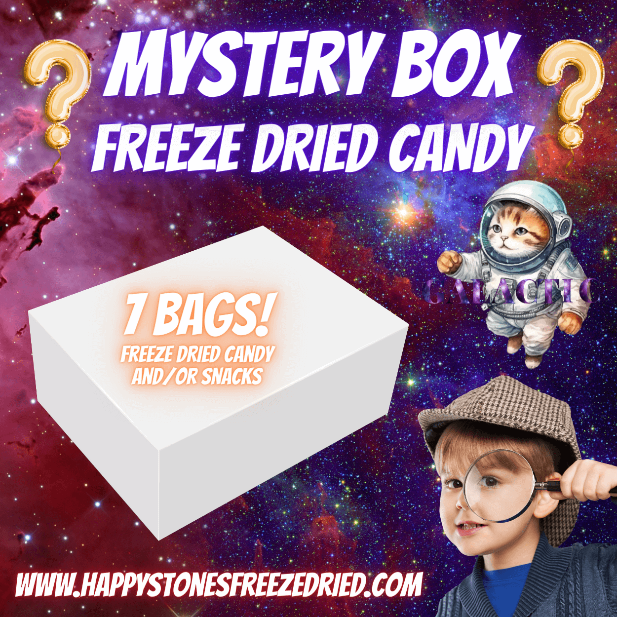 Freeze Dried Candy Mystery Box GALACTIC Sampler Box