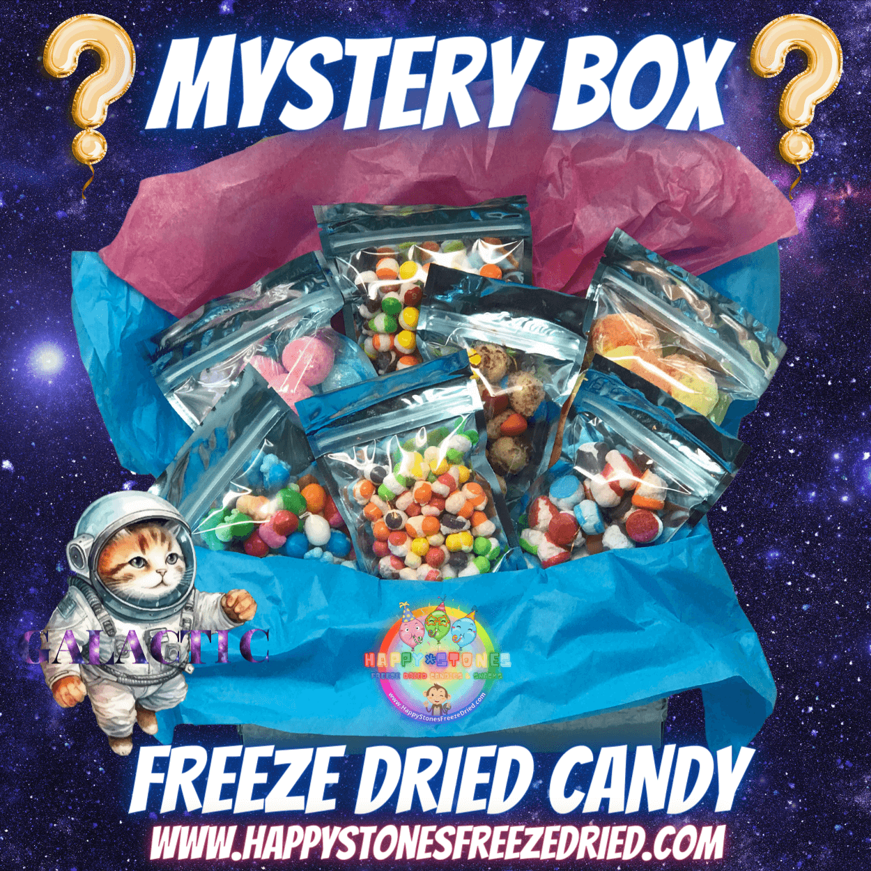 Freeze Dried Candy Mystery Box GALACTIC Sampler Box