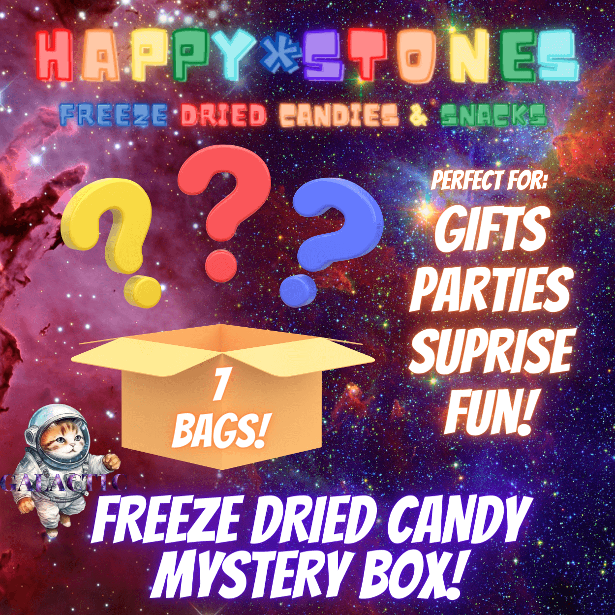 Freeze Dried Candy Mystery Box GALACTIC Sampler Box