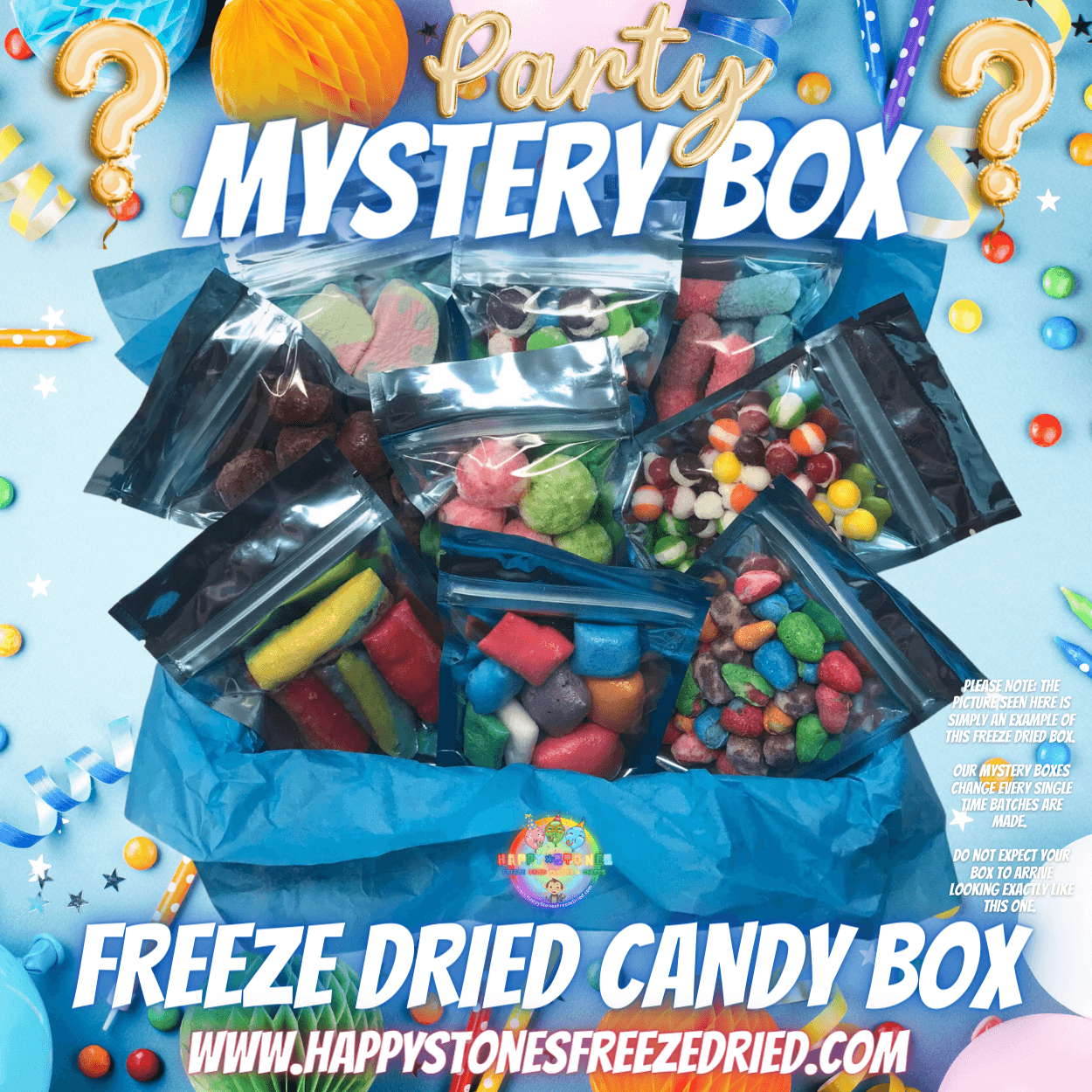 Freeze Dried Candy MYSTERY PARTY TIME Sampler Box Wedding Favors Sweet Boxes Gift