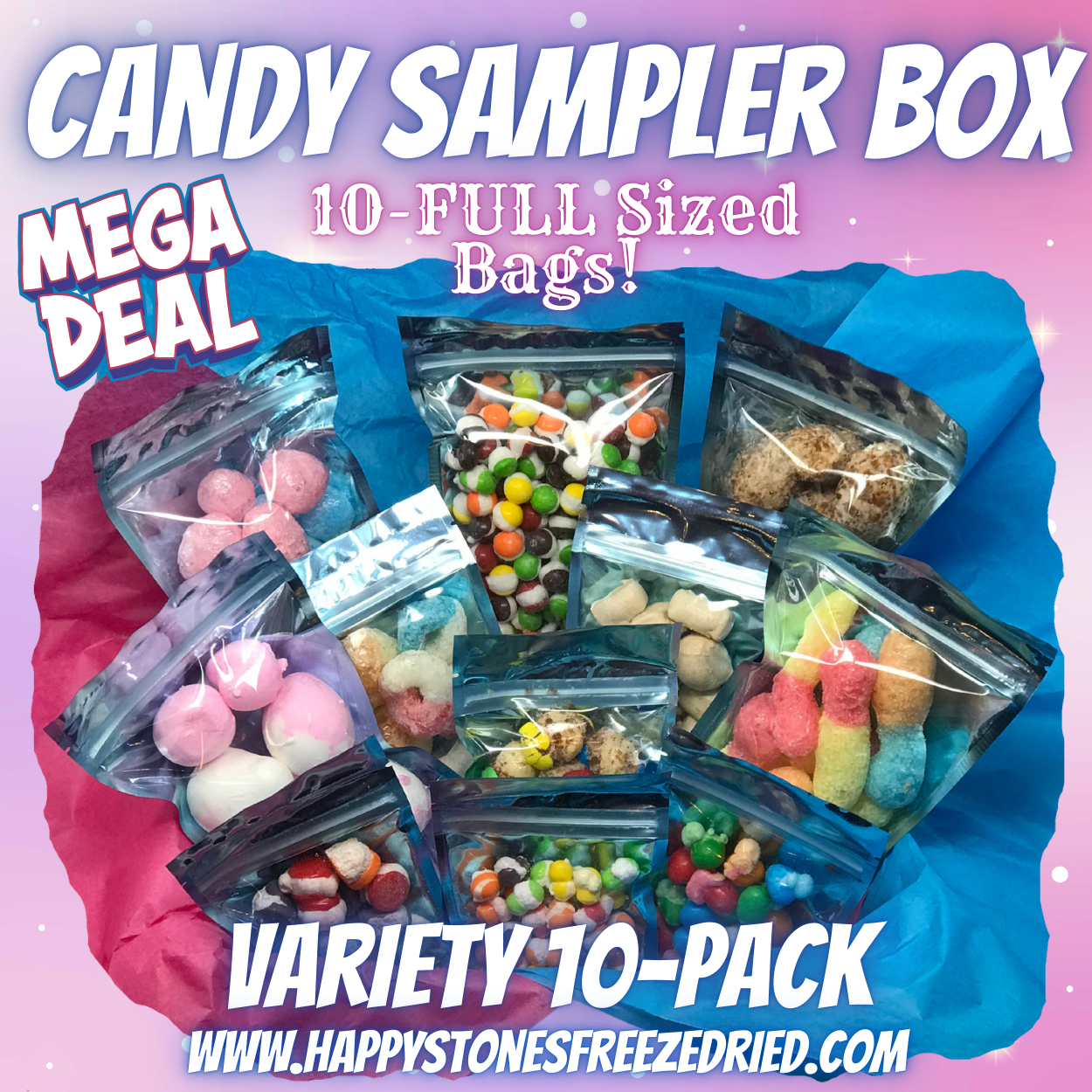 Freeze Dried Candy Sampler MEGA Gift Box | Variety 11-Pack Assortment