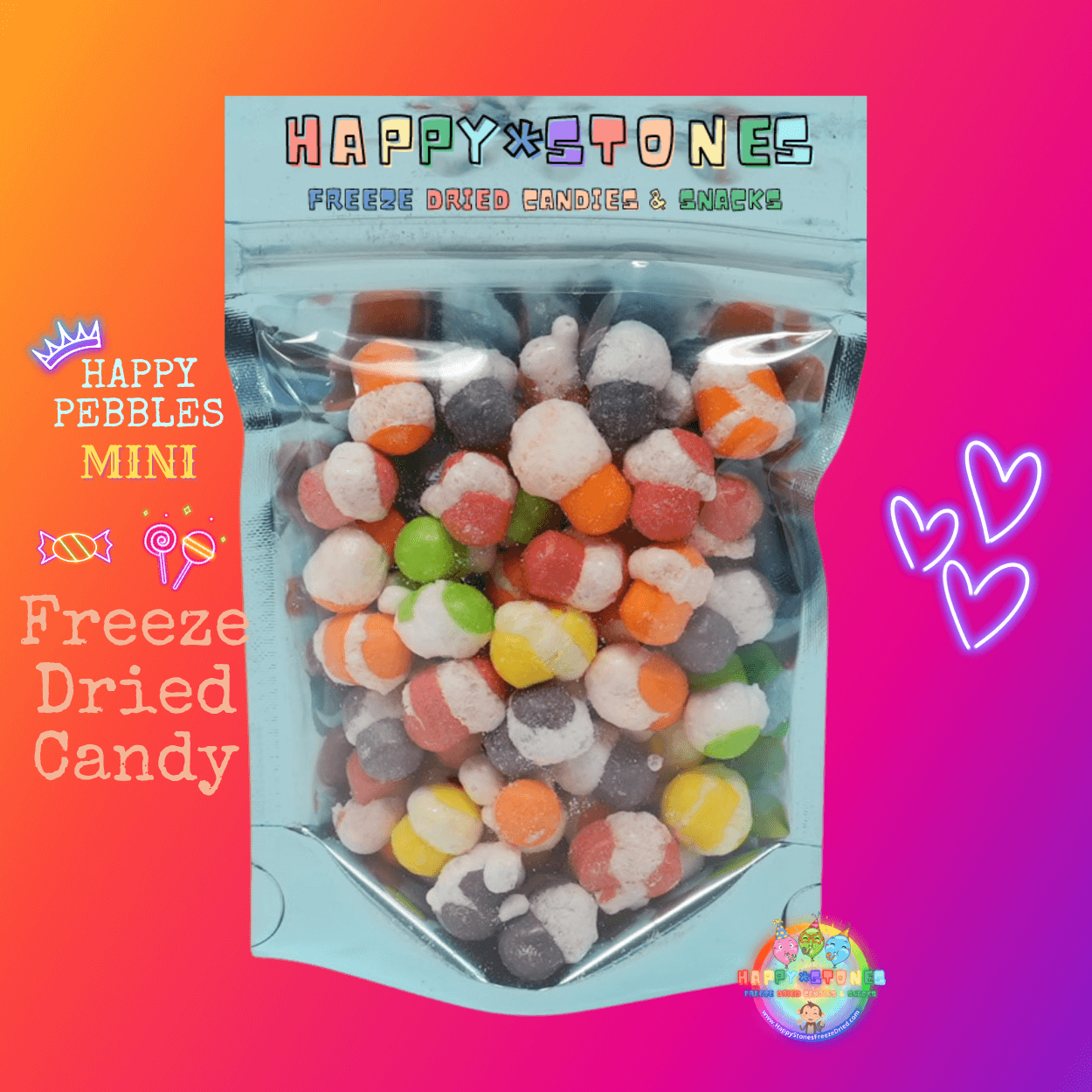 Freeze Dried Candy Mini Happy Pebbles