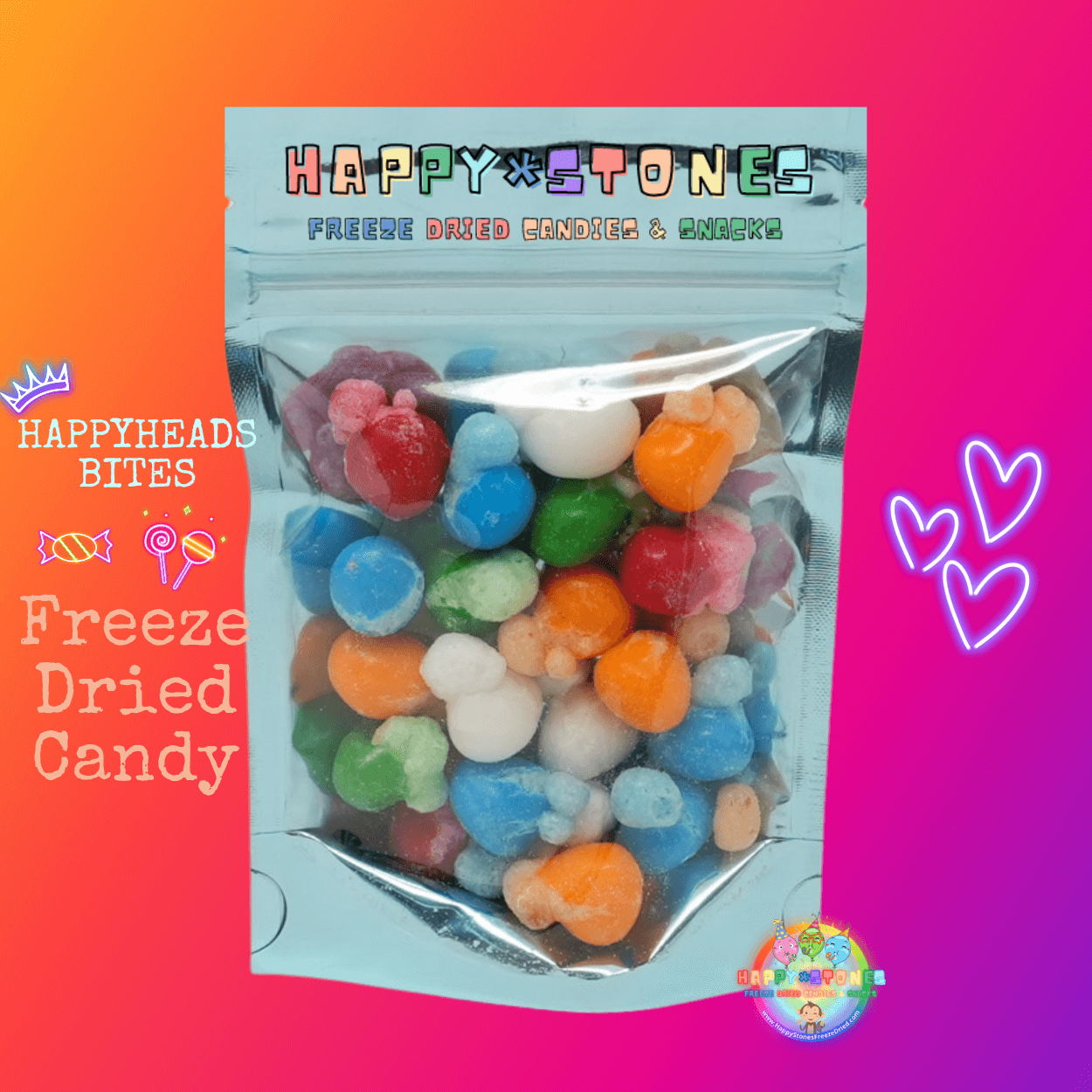 Freeze Dried Candy HappyHeads Bites 