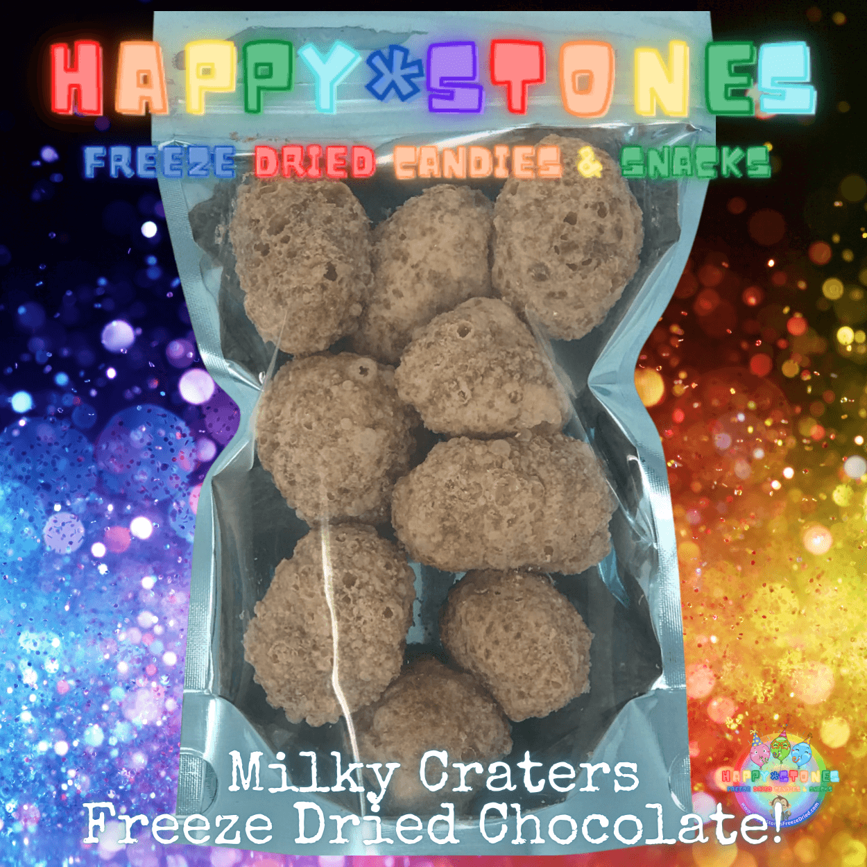 Freeze Dried Chocolate Candy: MILKY CRATERS Happy Stones Freeze Dried