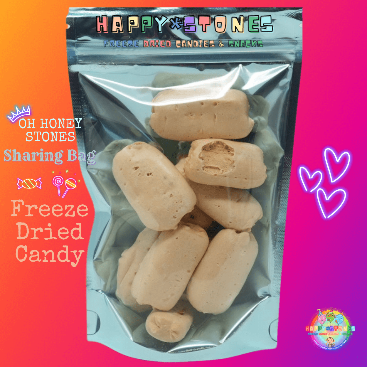 Freeze Dried Candy O Honey Stones Happy Stones Freeze Dried Large Bag