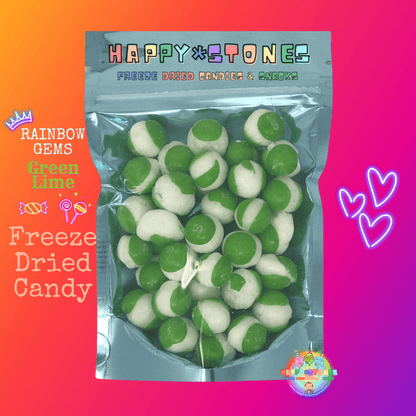 Freeze Dried Candy Rainbow Gems All Green Ones All Lime Ones