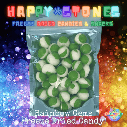 Freeze Dried Candy Rainbow Gems All Green Ones All Lime Ones