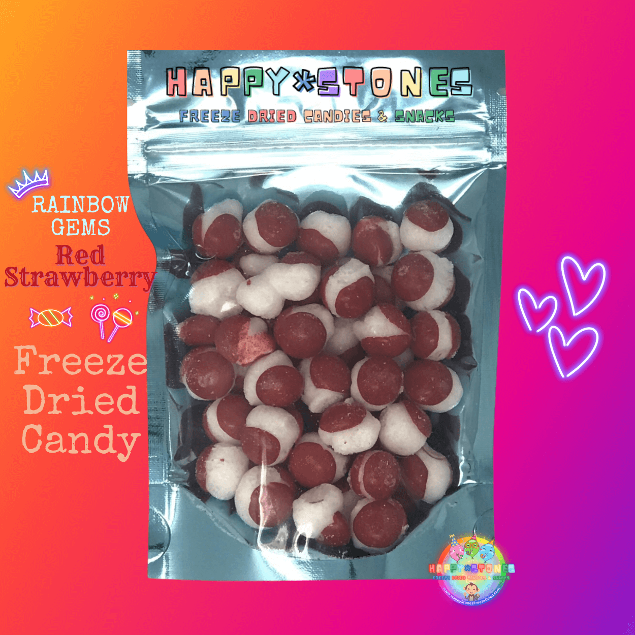 Freeze Dried Candy Rainbow Gems All Red Ones All Strawberry