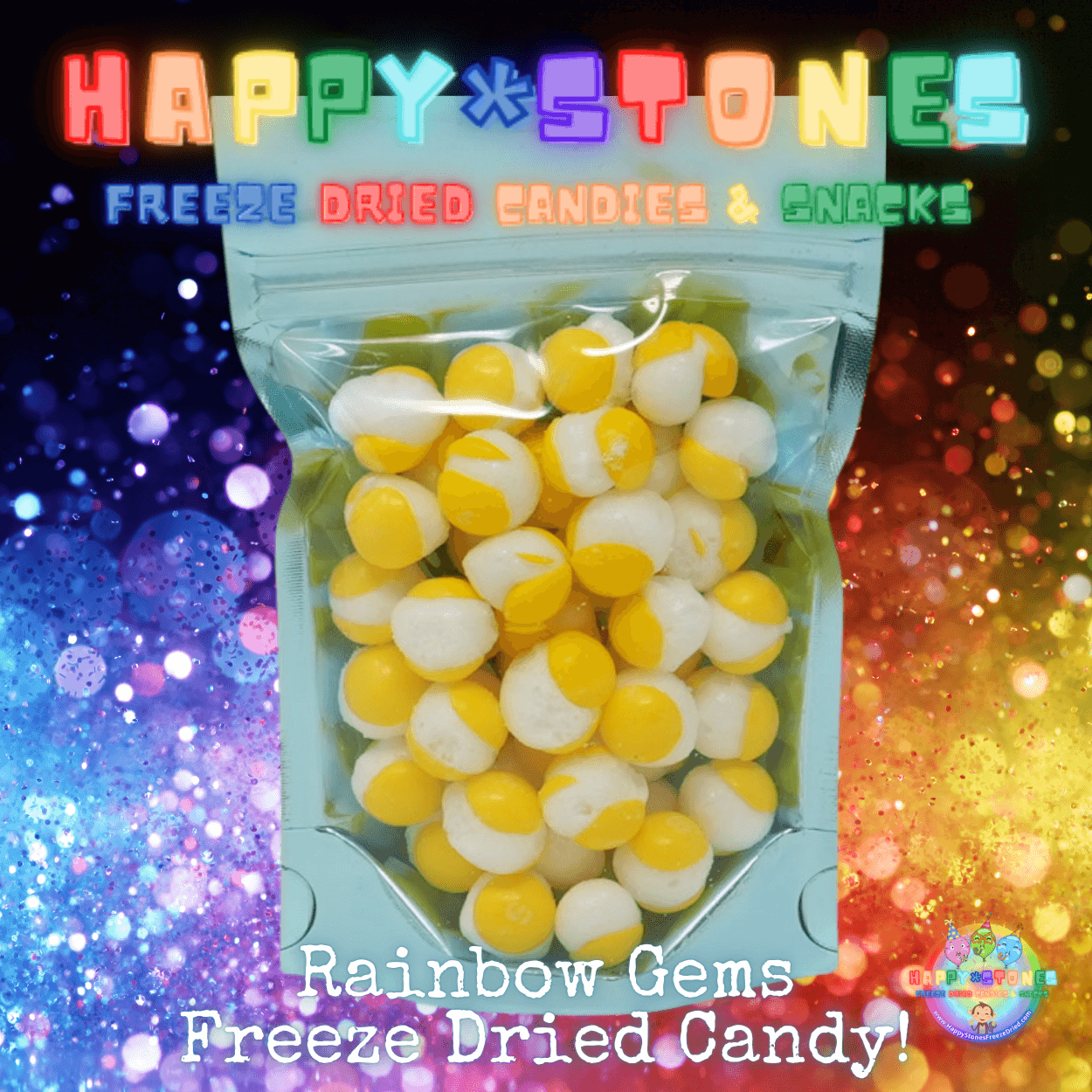 Freeze Dried Candy Rainbow Gems All Yellow All Lemon