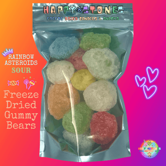 Freeze Dried Gummy Bears Sour Candy Rainbow Asteroids