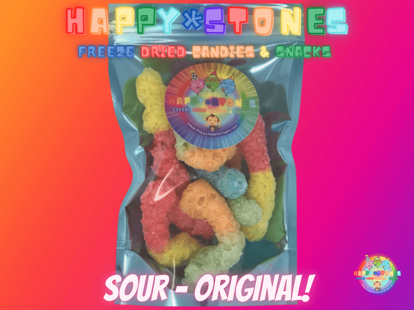 Freeze Dried Gummy Worms Sour Stone Crawlers Candy